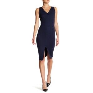Love Ady Ponte V-Neck Bodycon Dress Navy Size L fits Small $180